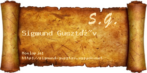 Sigmund Gusztáv névjegykártya